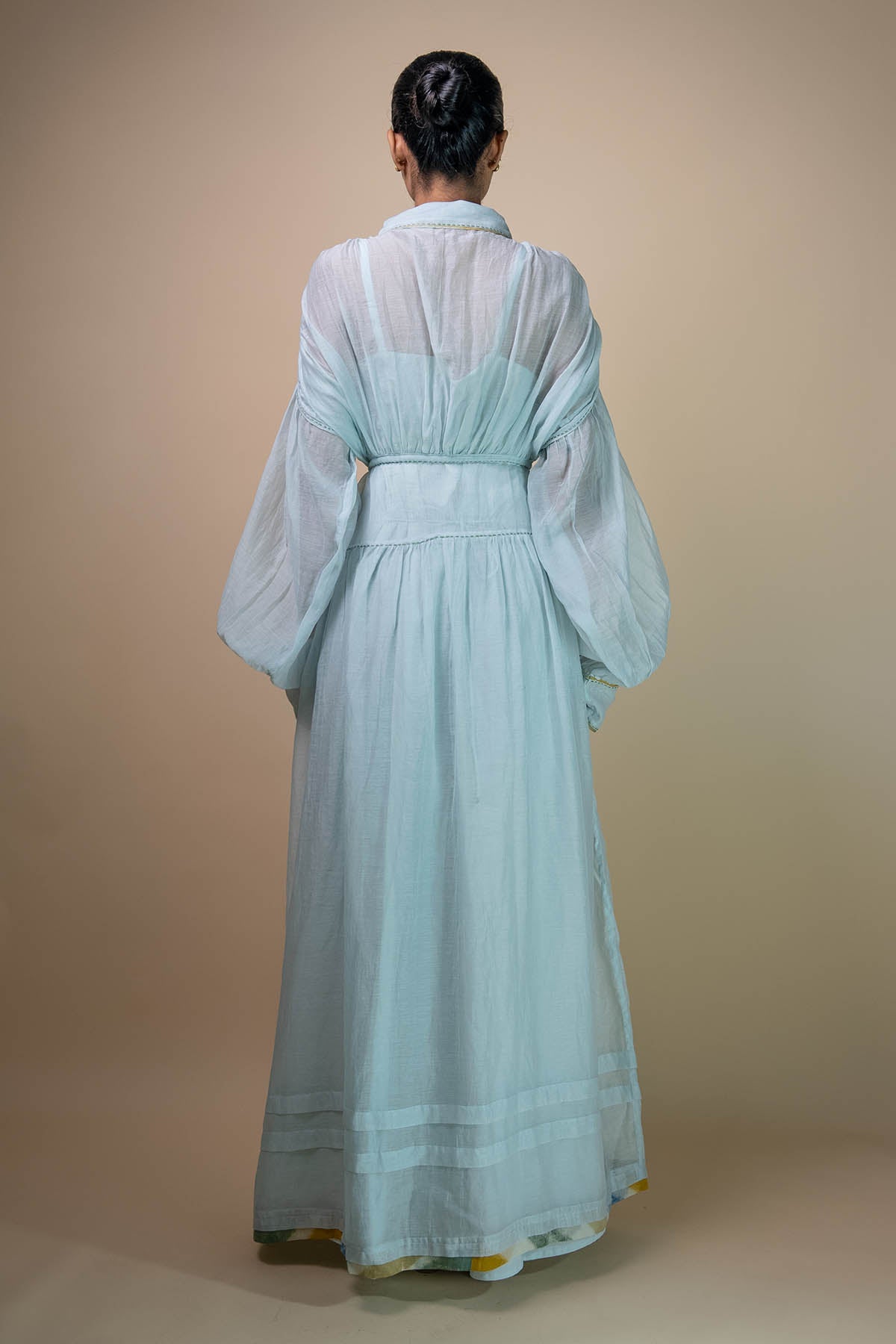 Light Blue Chanderi Maxi Dress