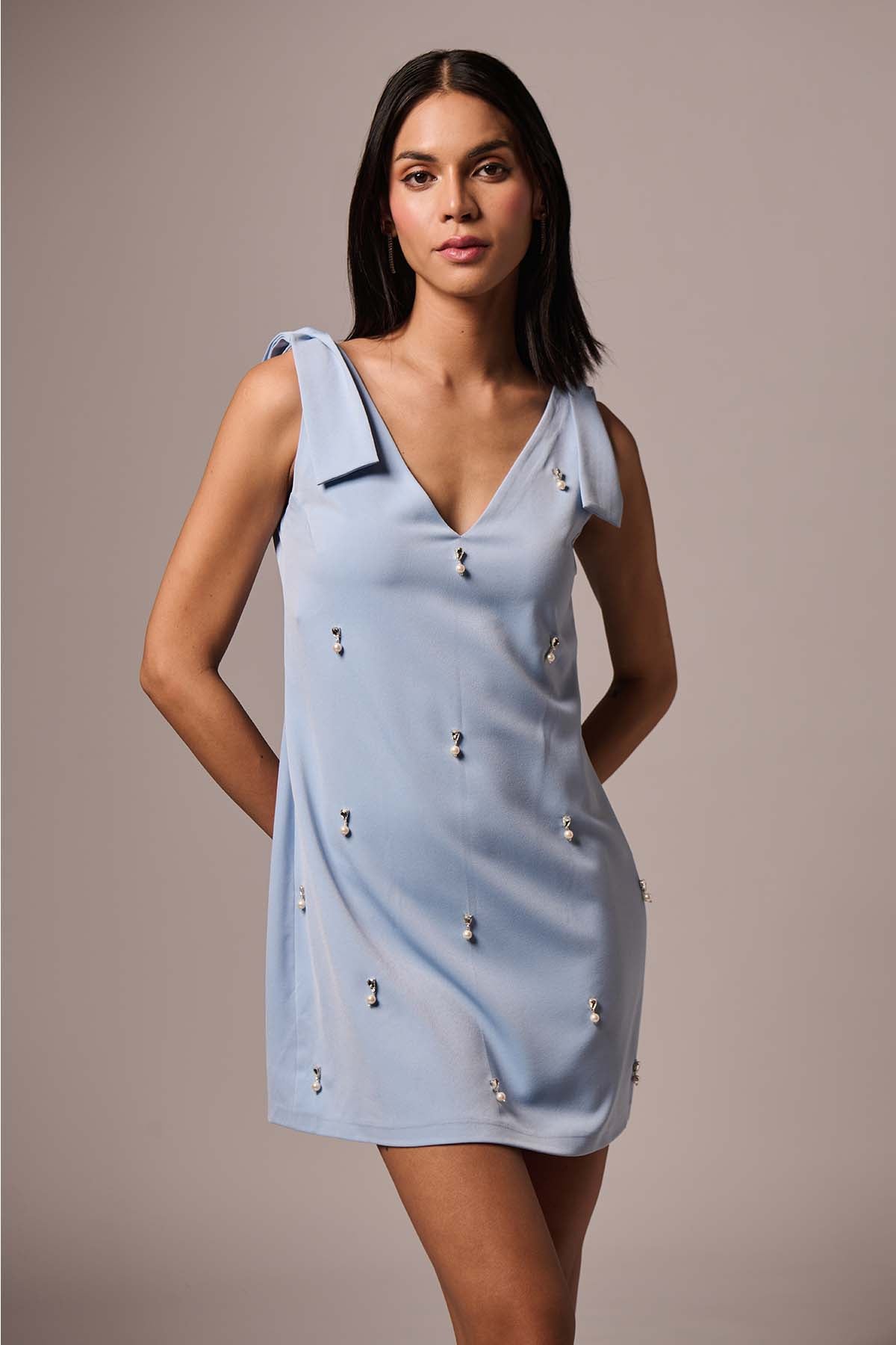 Light Blue Embellished Dress