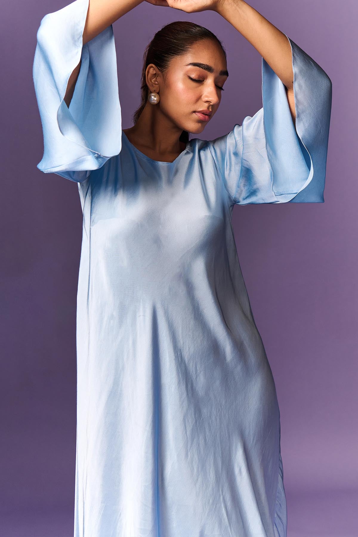 Light Blue High-Low A Line Dress