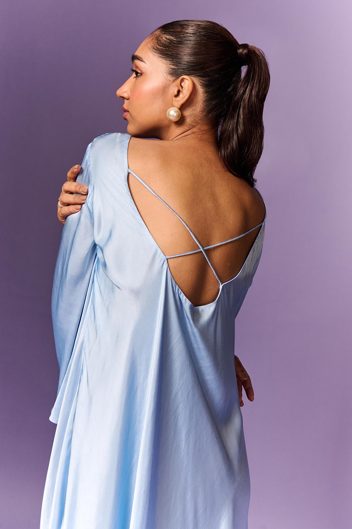 Light Blue High-Low A Line Dress