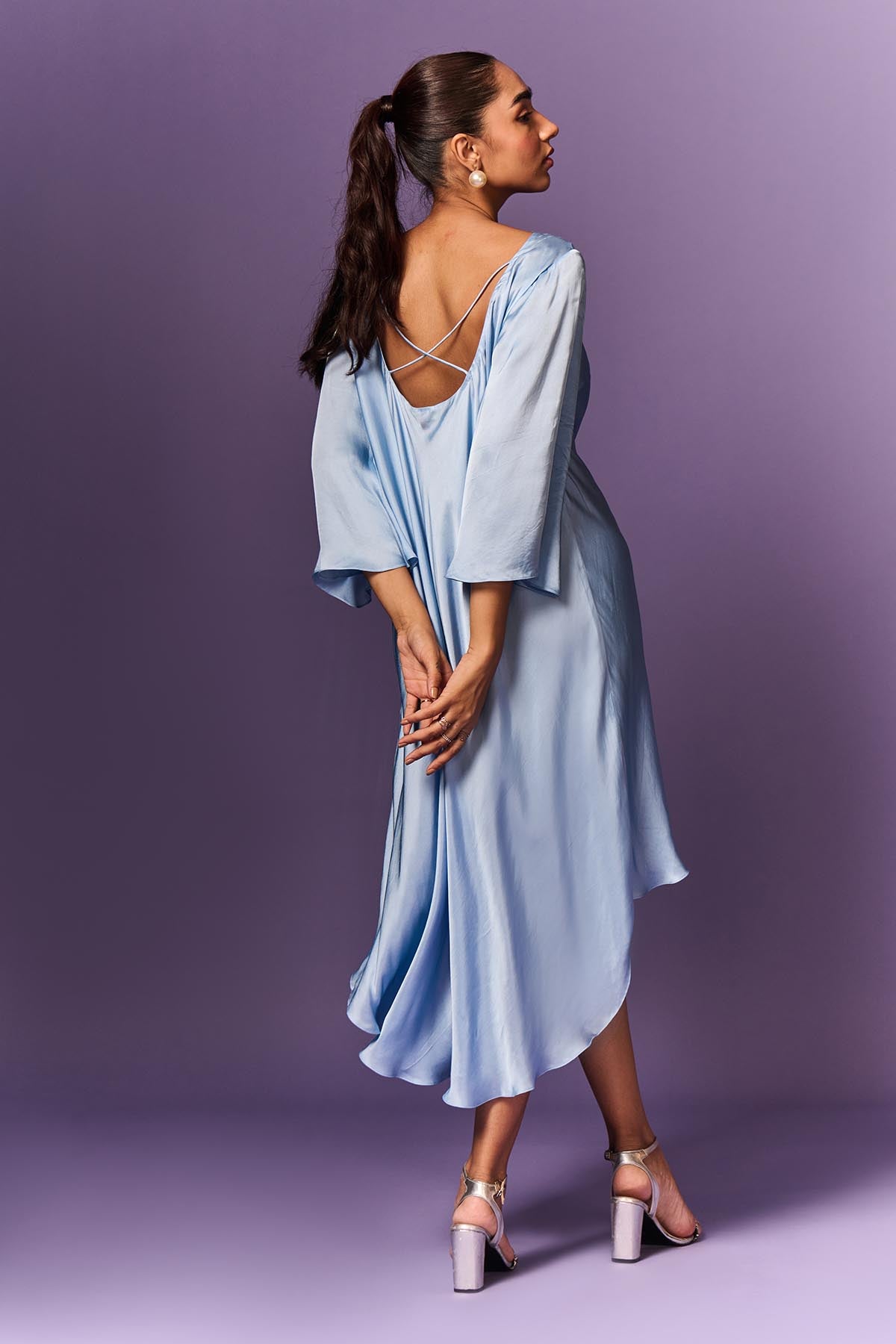 Light Blue High-Low A Line Dress