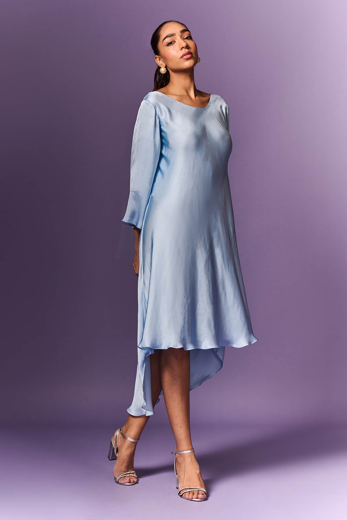 Light Blue High-Low A Line Dress