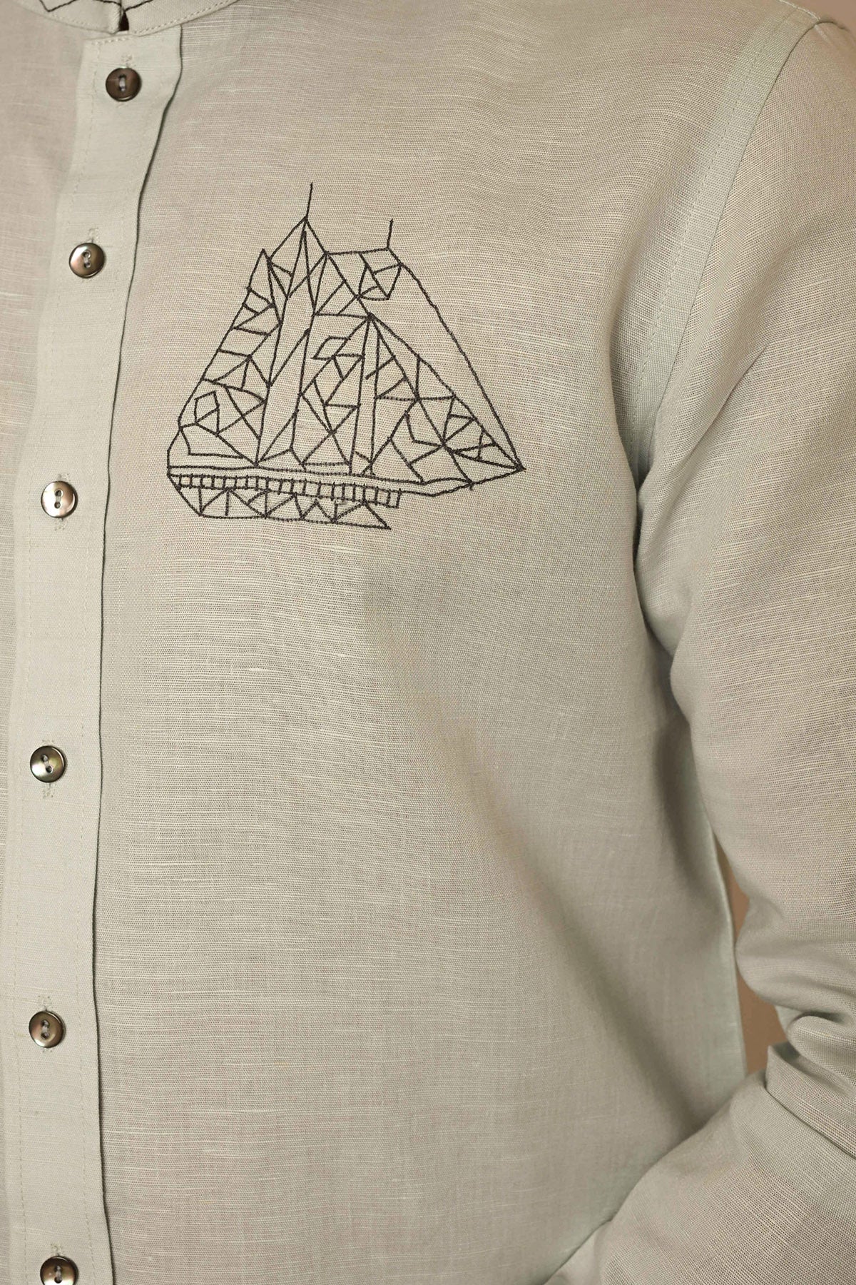 Light Blue Linen Thread Shirt