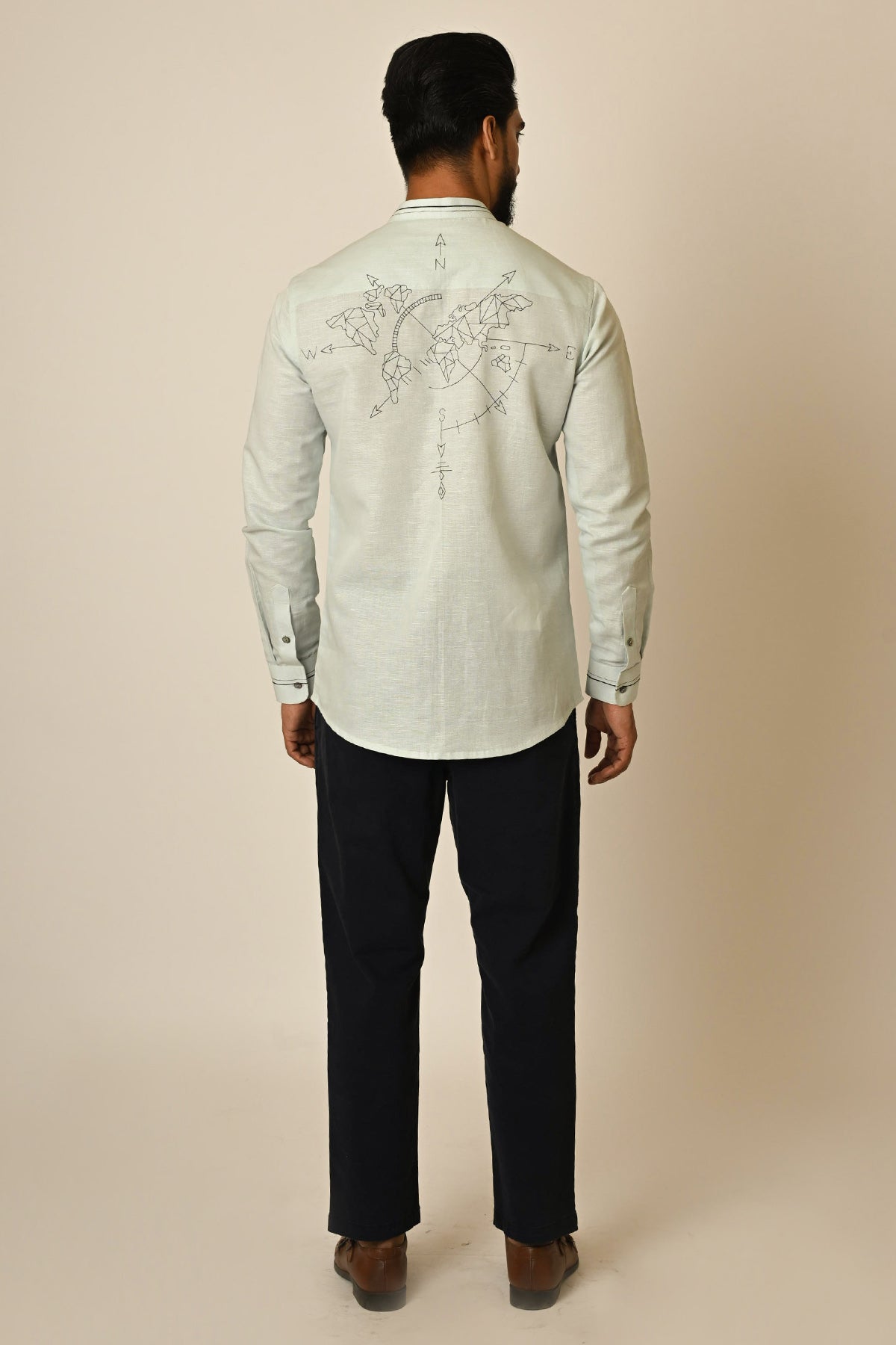 Light Blue Linen Thread Shirt
