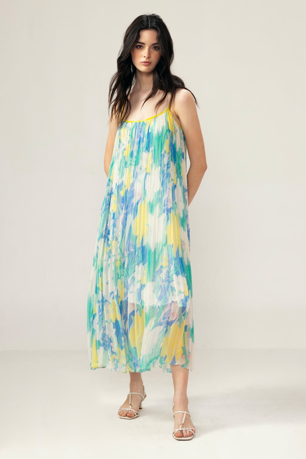 Buy Light Blue Printed Midi Dress by Reena Sharma for Women online at ScrollnShops