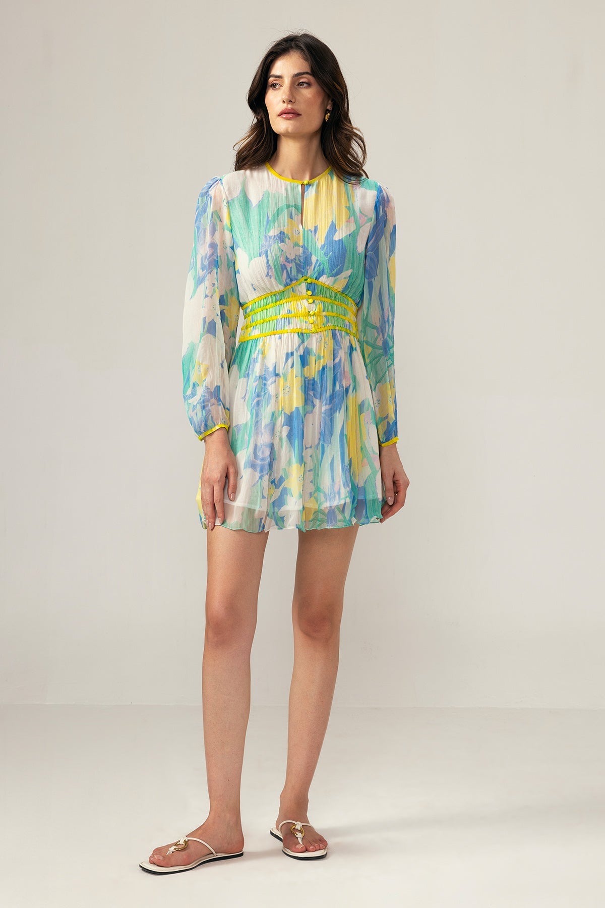 Buy Light Blue Printed Mini Dress by Reena Sharma for Women online at ScrollnShops