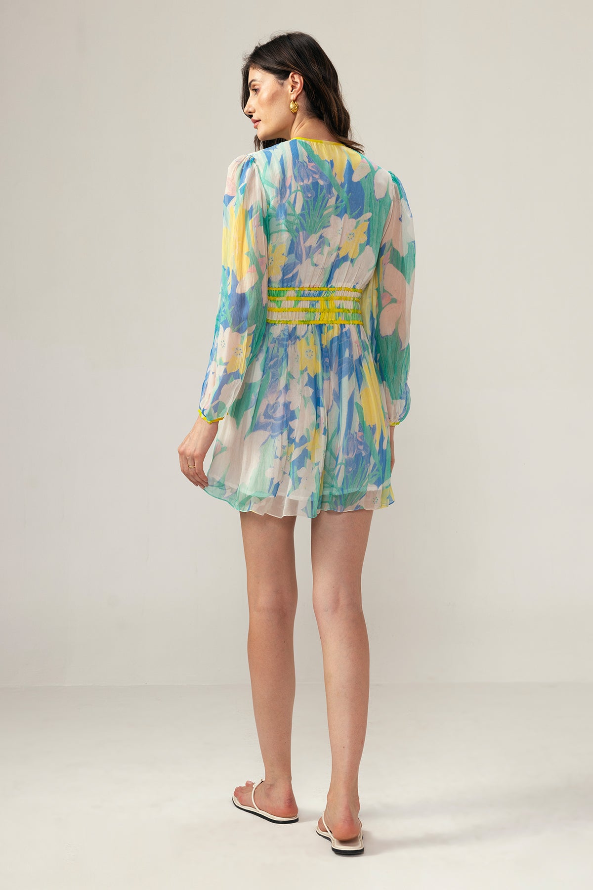 Light Blue Printed Mini Dress