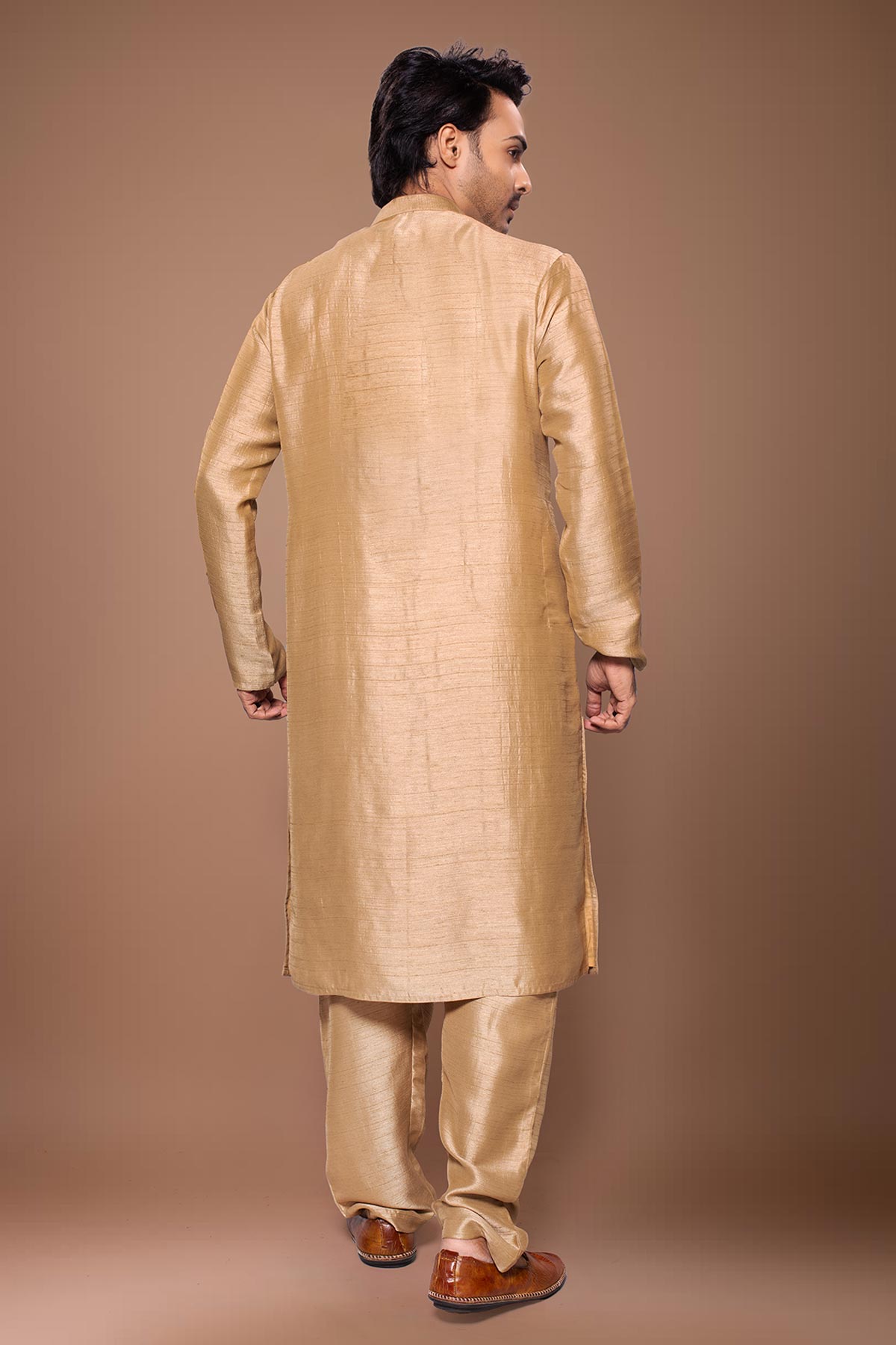 Light Brown Silk Kurta & Pants