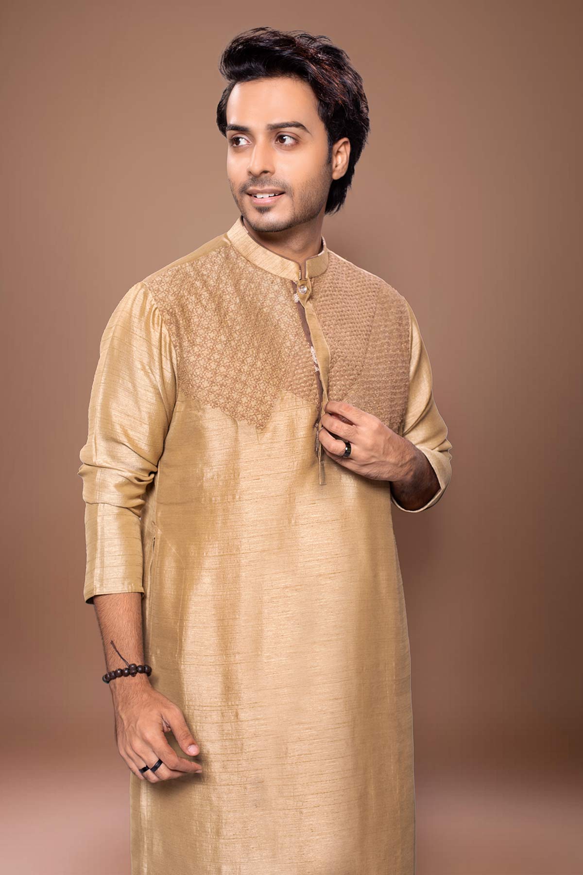 Light Brown Silk Kurta & Pants