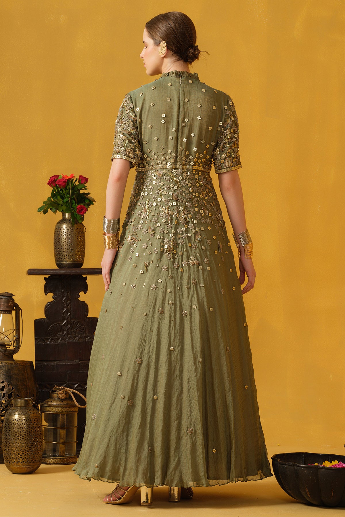 Light Green Embellished Gown
