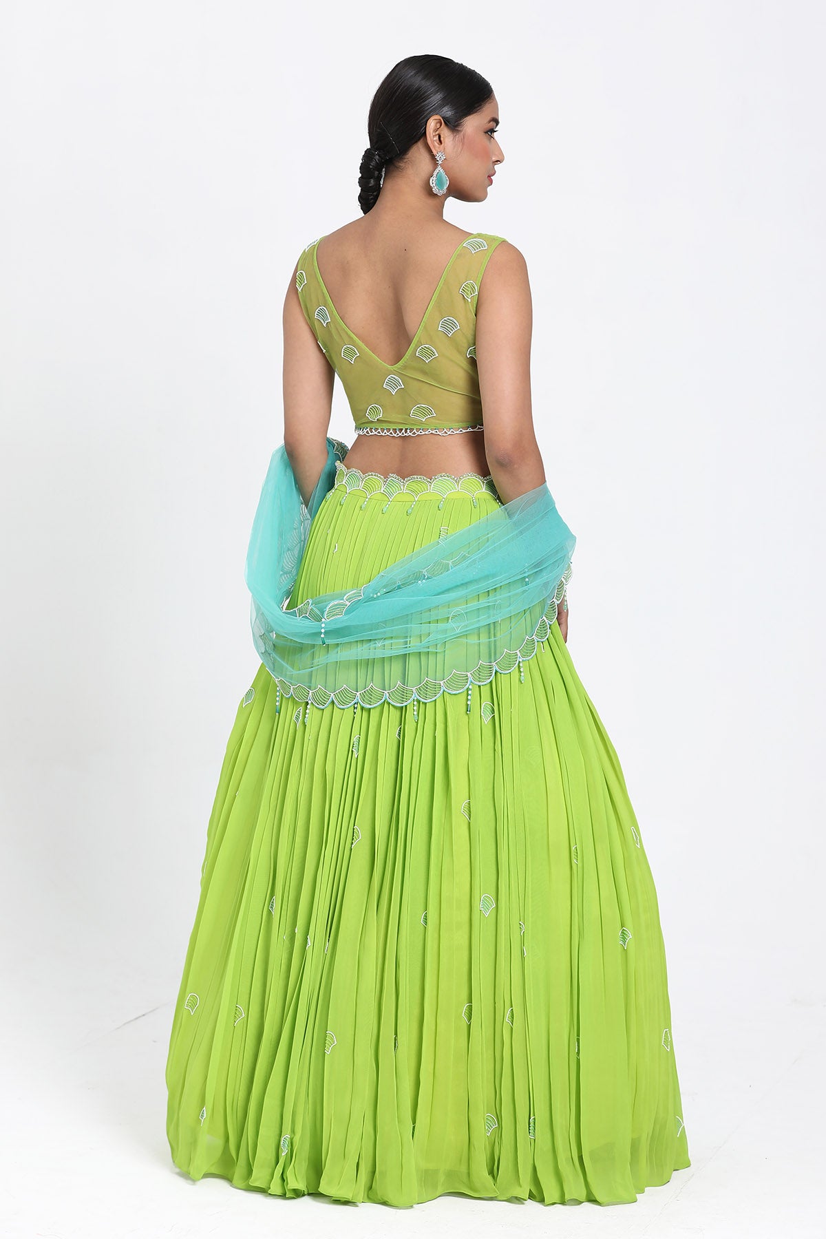 Light Green Resham Lehenga Set