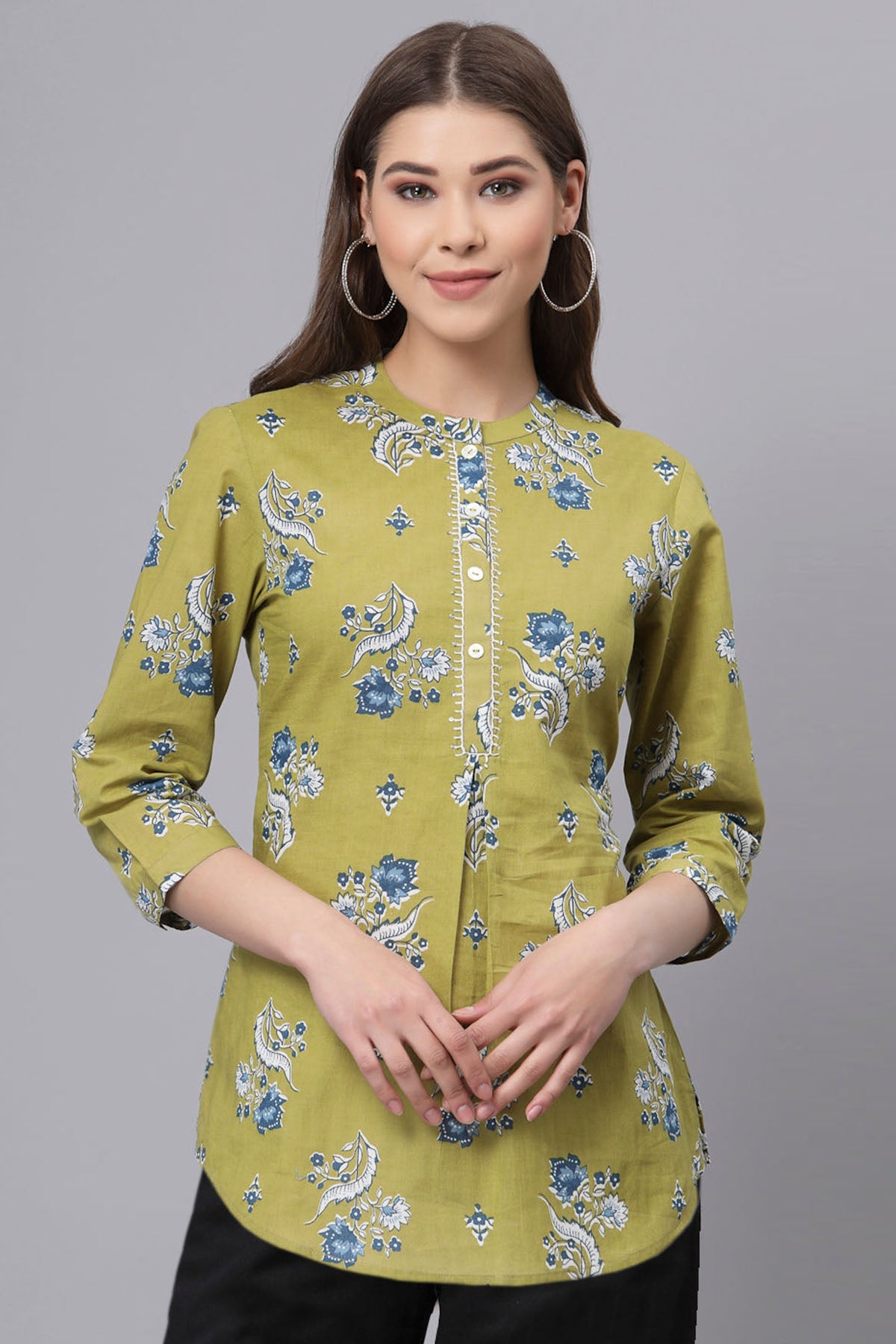 Buy Light Green Sequins Thread Top for Women by Qomn Designer online available at scrollnshops