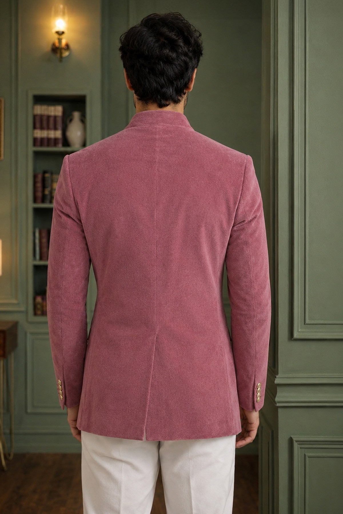 Light Onion Velvet Jodhpuri