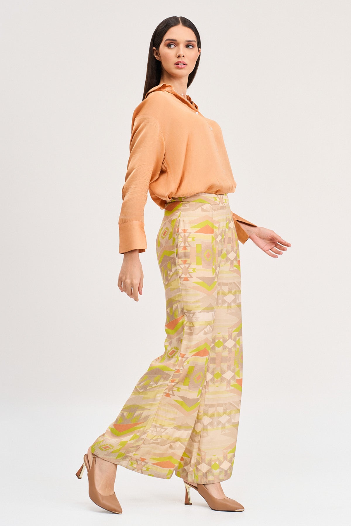 Light Orange Full Sleeves Shirt