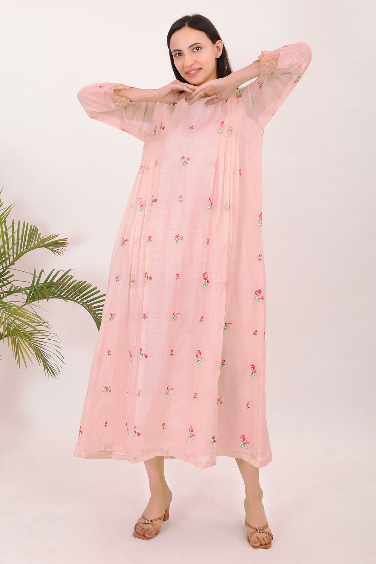 Buy Simply Kitsch Light Pink Embroidered Dress For Women Online At ScrollnShops Buy Simply Kitsch Light Pink Embroidered Dress For Women Online At ScrollnShops