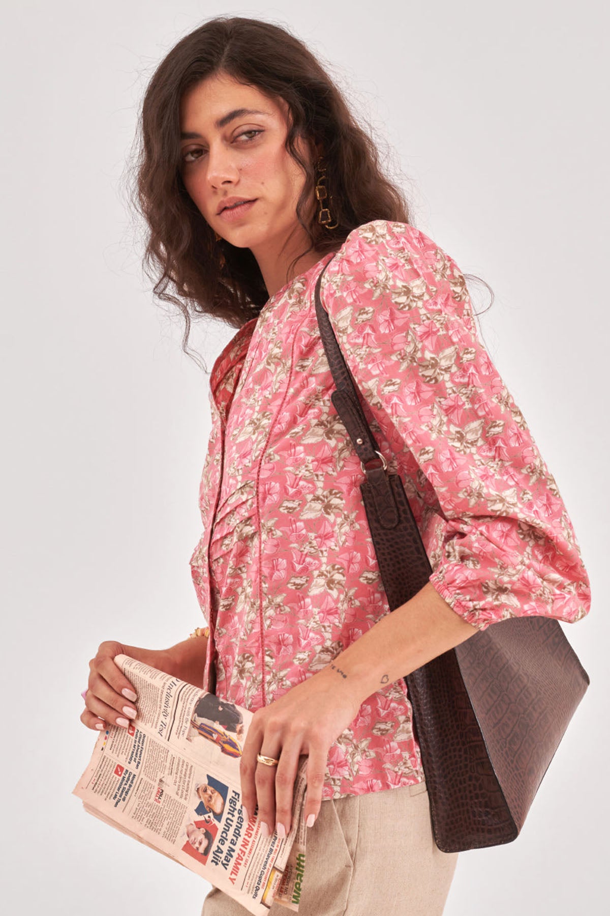 Light Pink Floral Printed Top