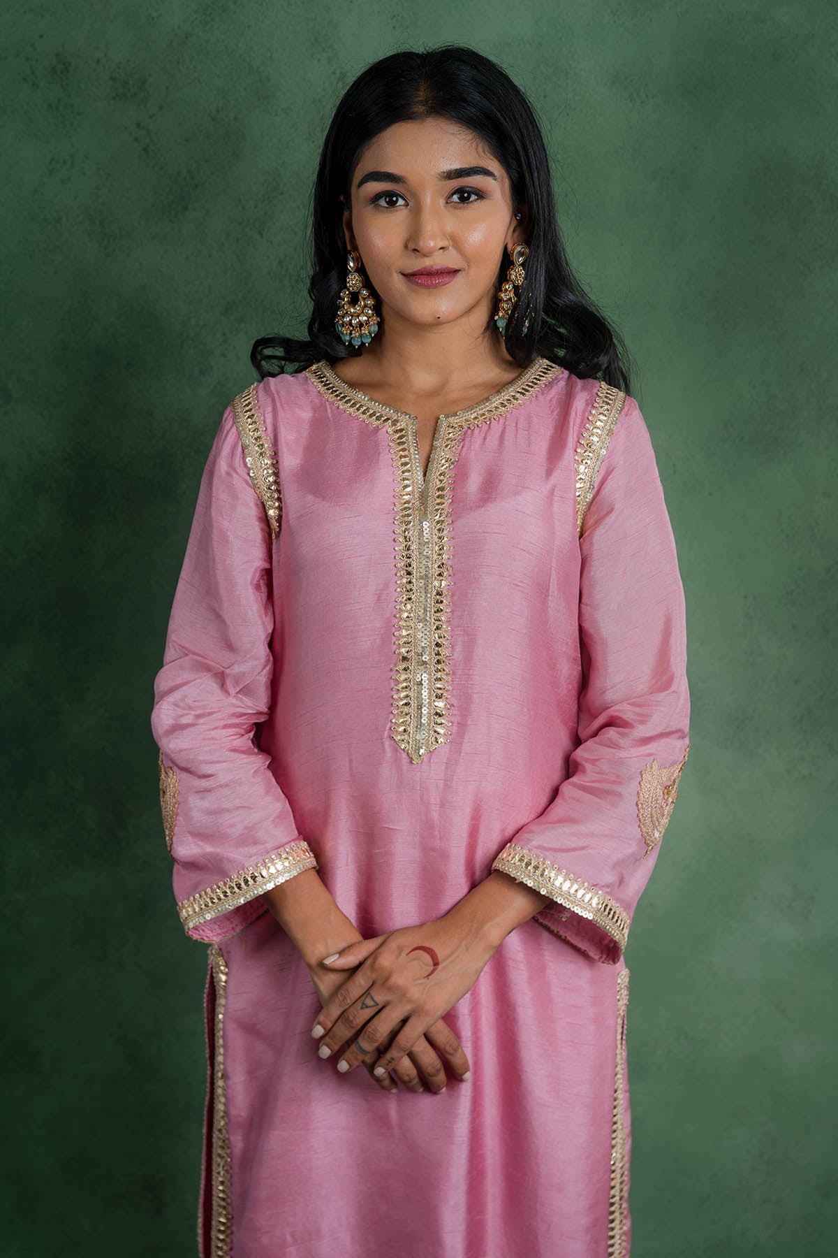 Light Pink Lacework Kurta Set