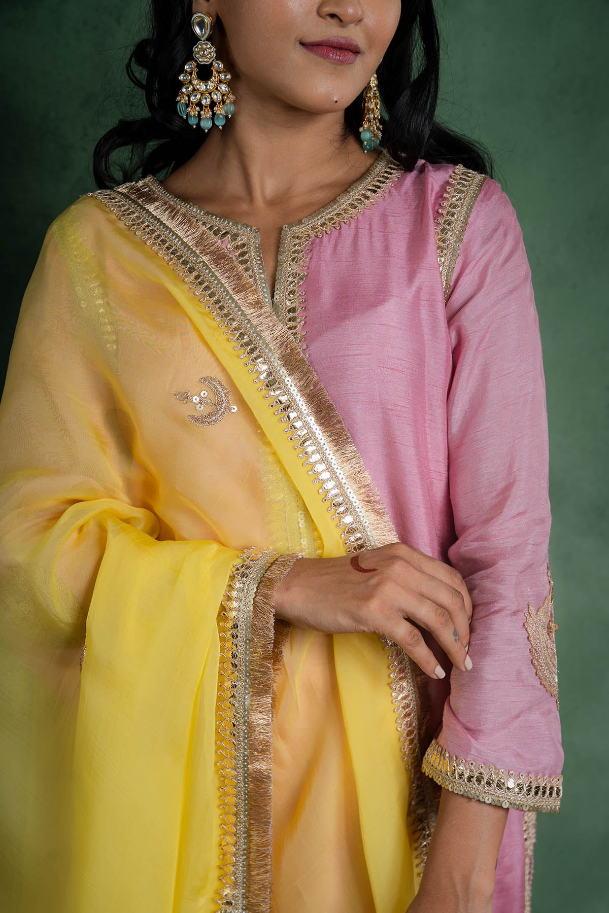 Light Pink Lacework Kurta Set