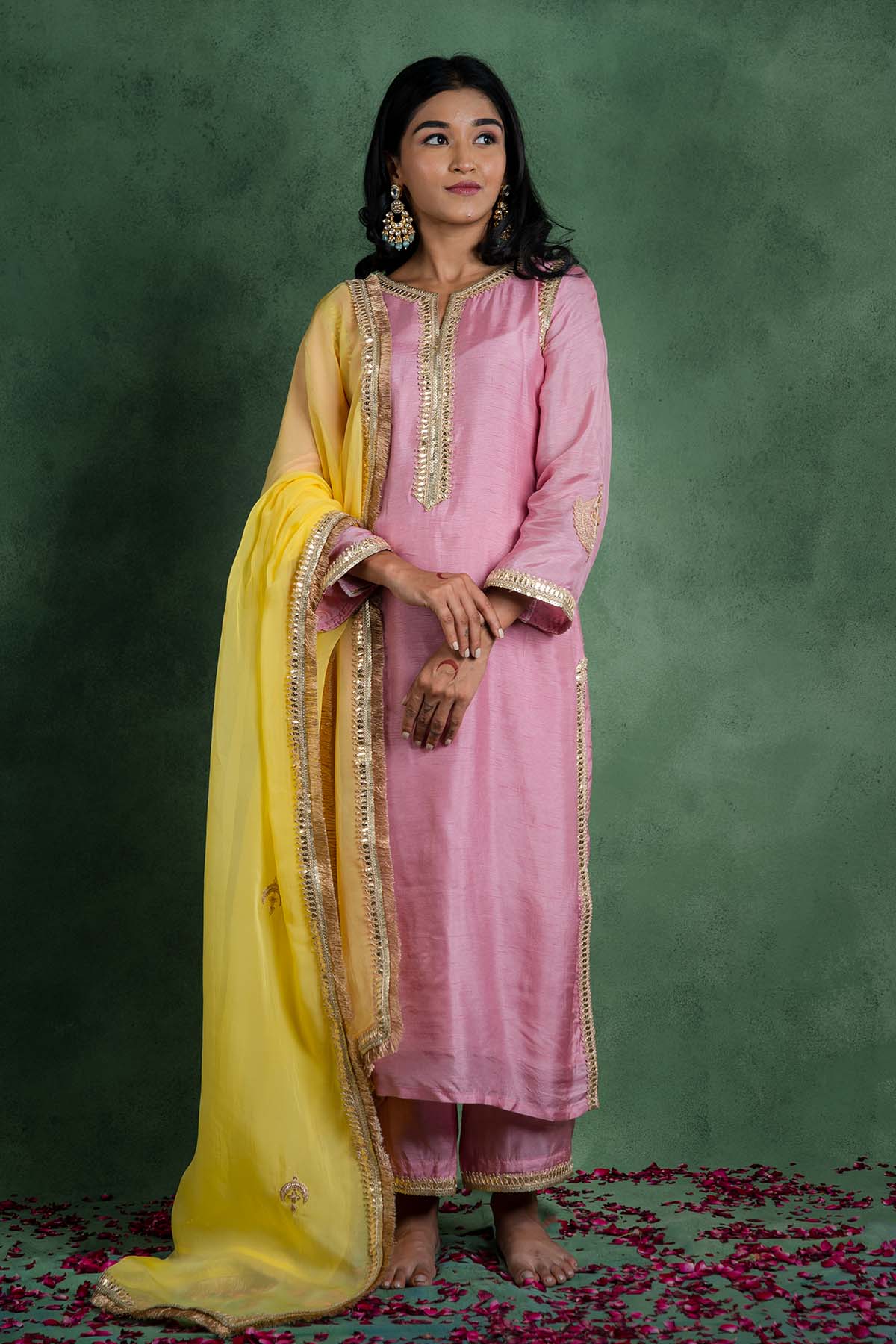Light Pink Lacework Kurta Set