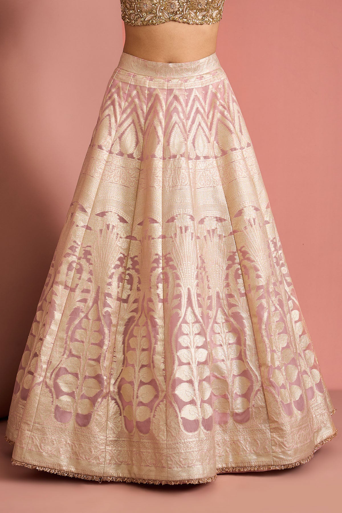 Light Pink Organza Lehenga Set