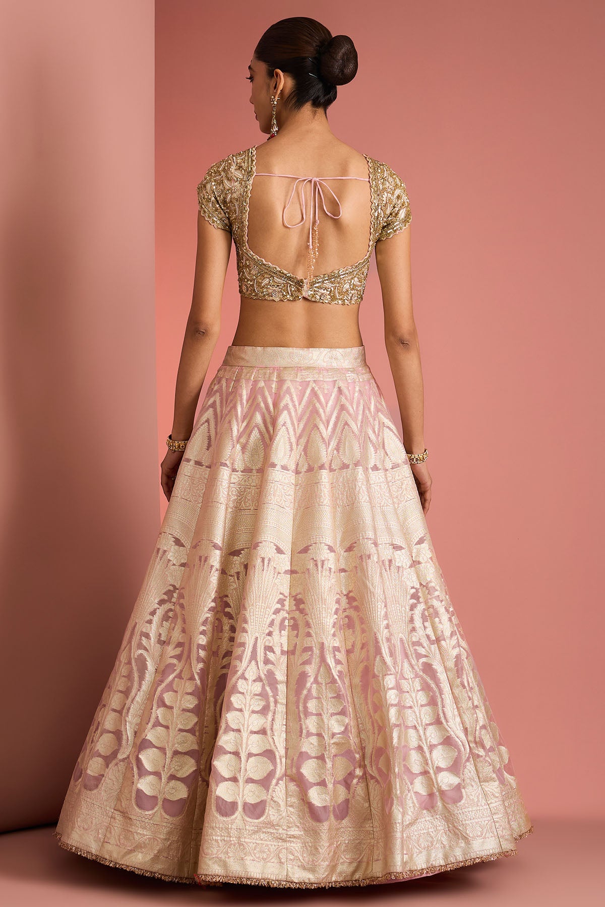 Light Pink Organza Lehenga Set