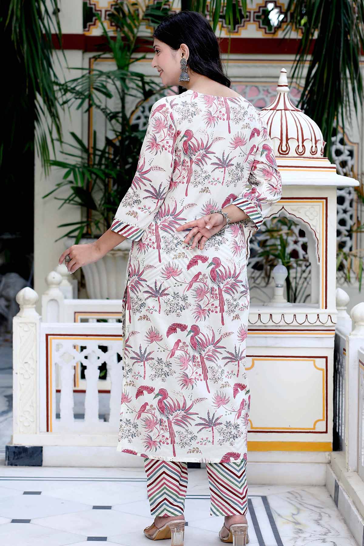 Light Pink Printed Kurta Set