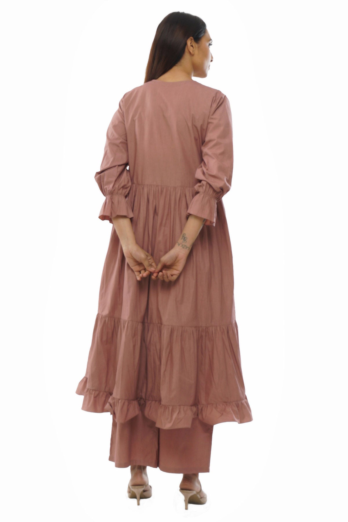 Light Pink Tiered Kurta & Pants