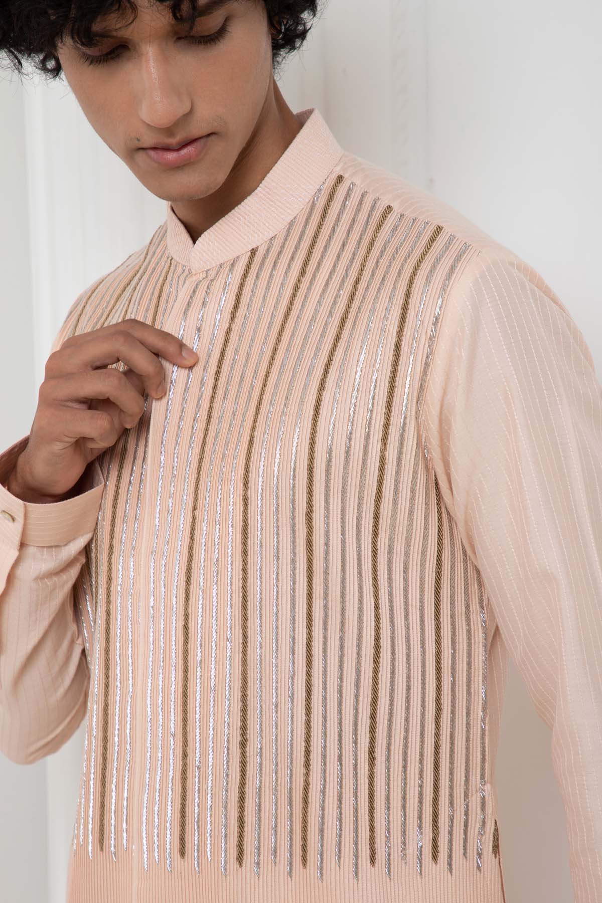 Light Pink Zardosi Kurta Set