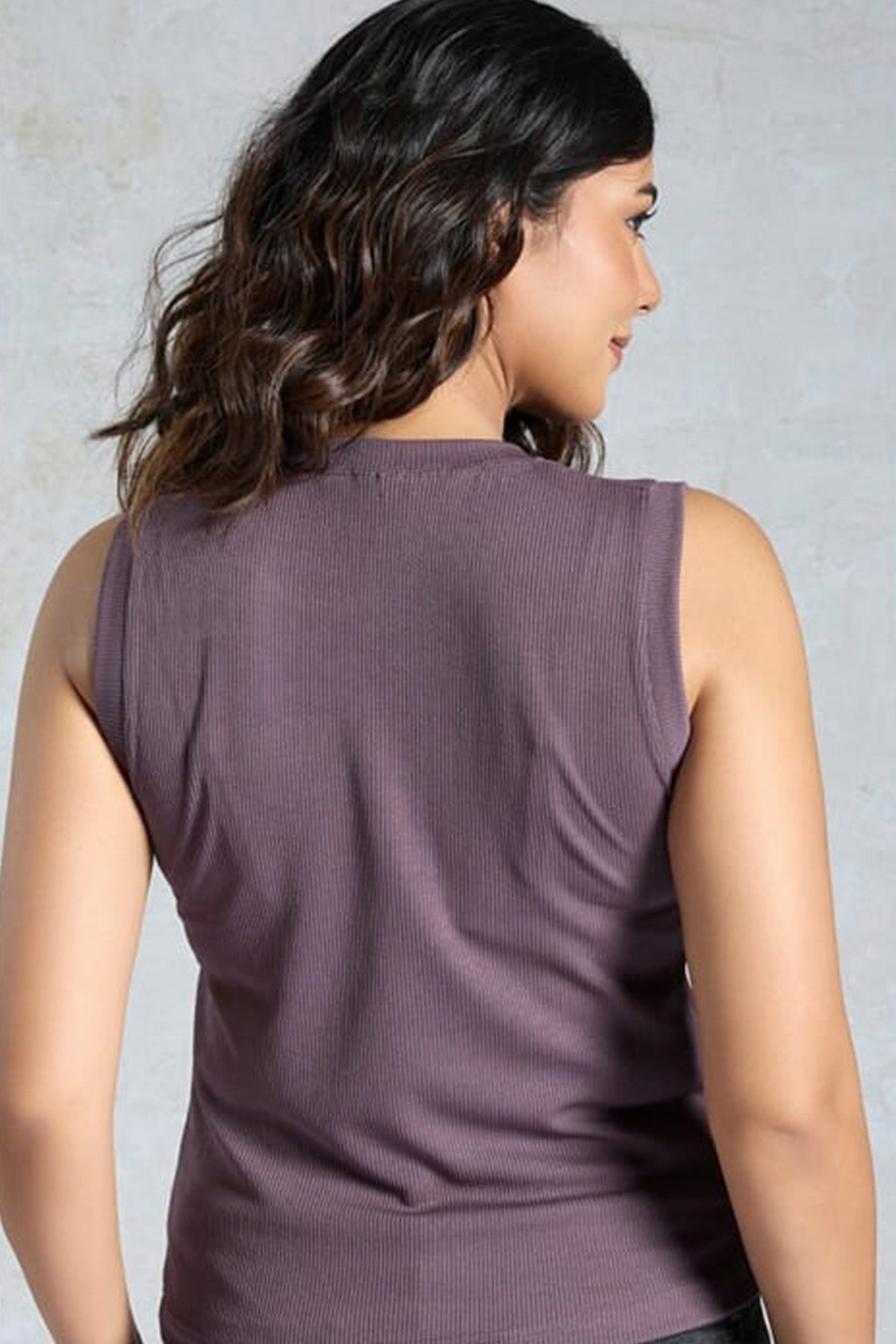 Light Purple Ribbed Knit Top