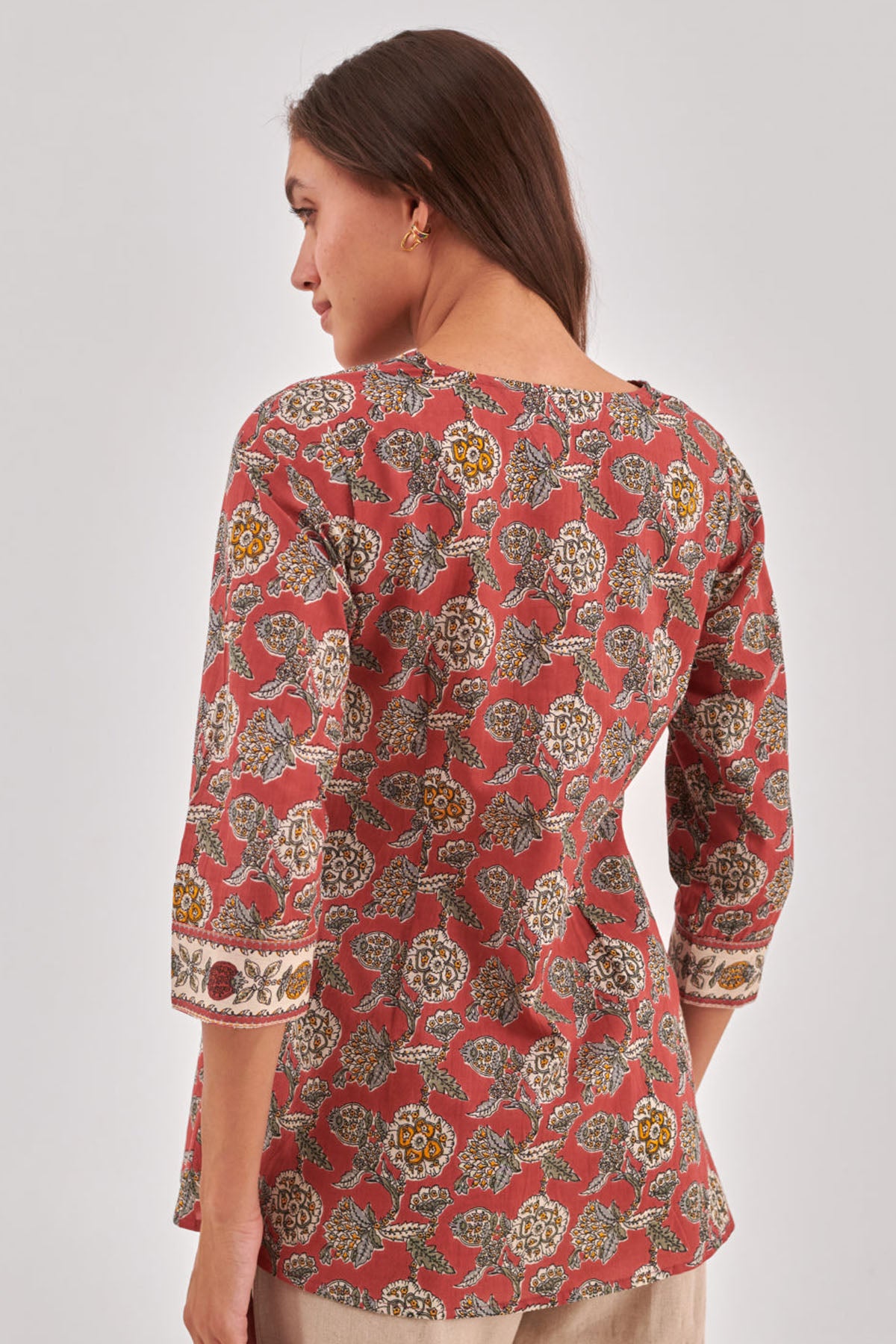 Light Red Floral Adda Work Top