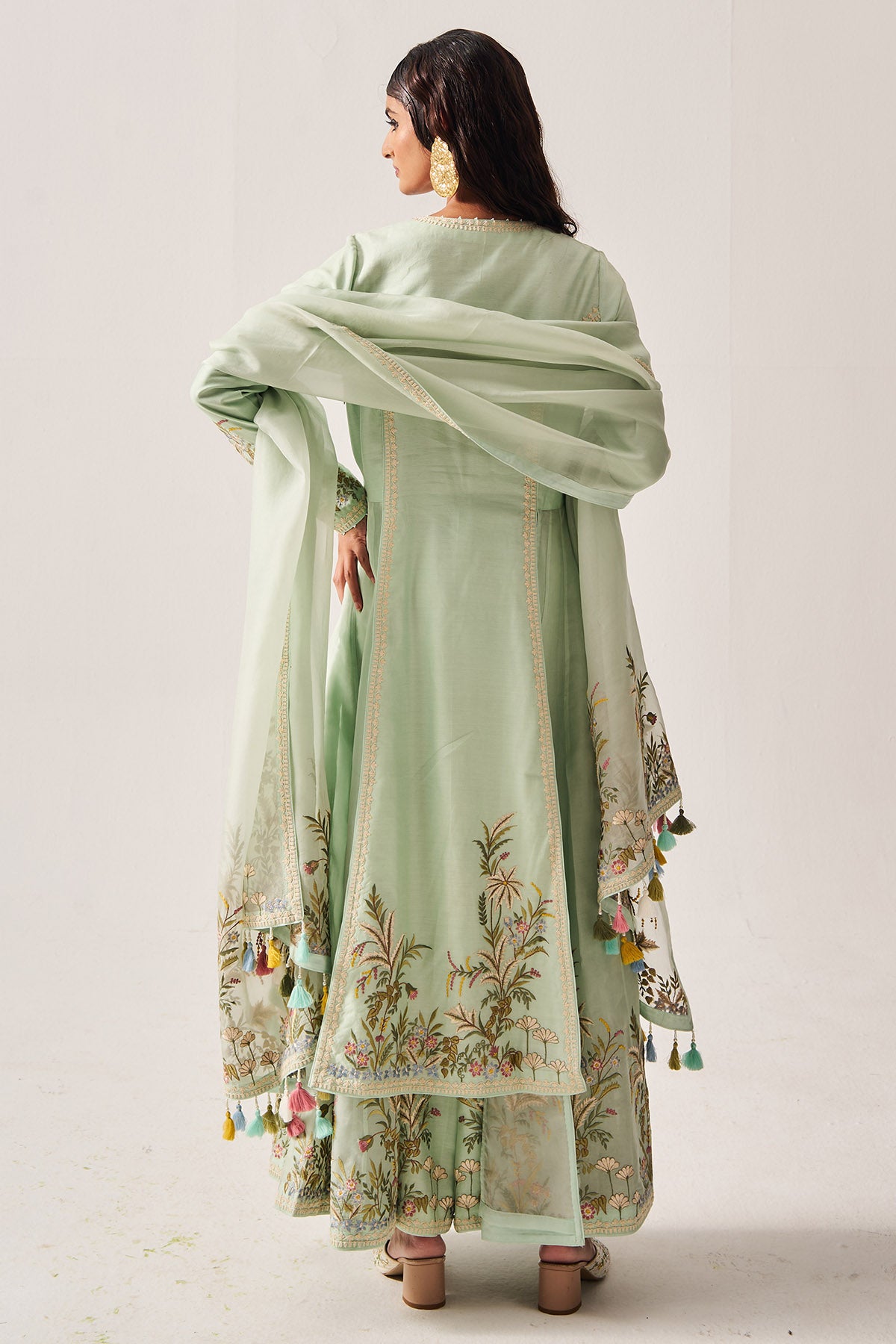 Light Sage Chanderi Kurta Set