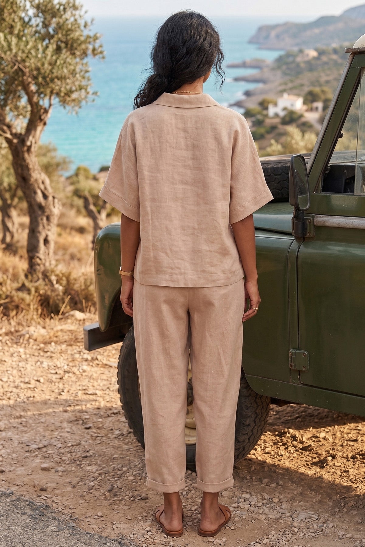 Light Taupe Half Sleeves Top
