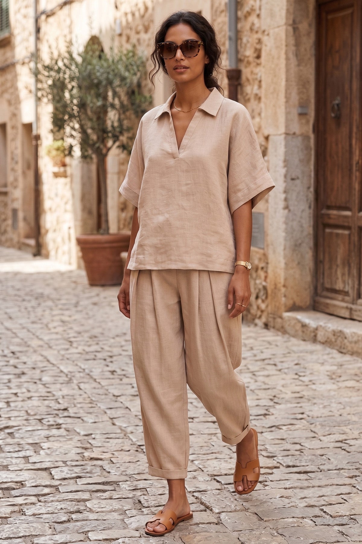 Buy Light Taupe Half Sleeves Top for women by Sneha B online available at scrollnshops
