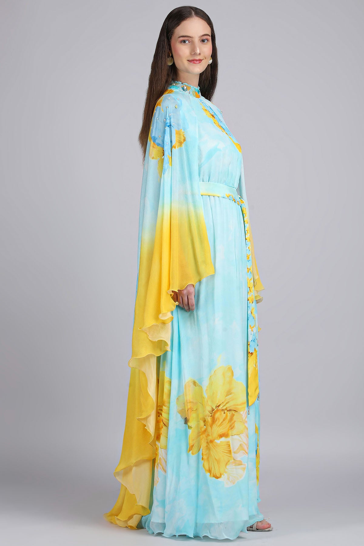 Light Teal Embroidered Dress