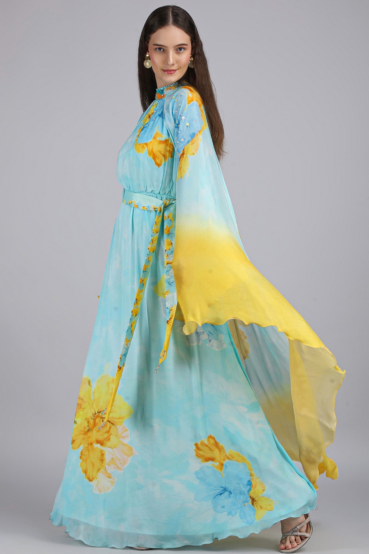 Light Teal Embroidered Dress