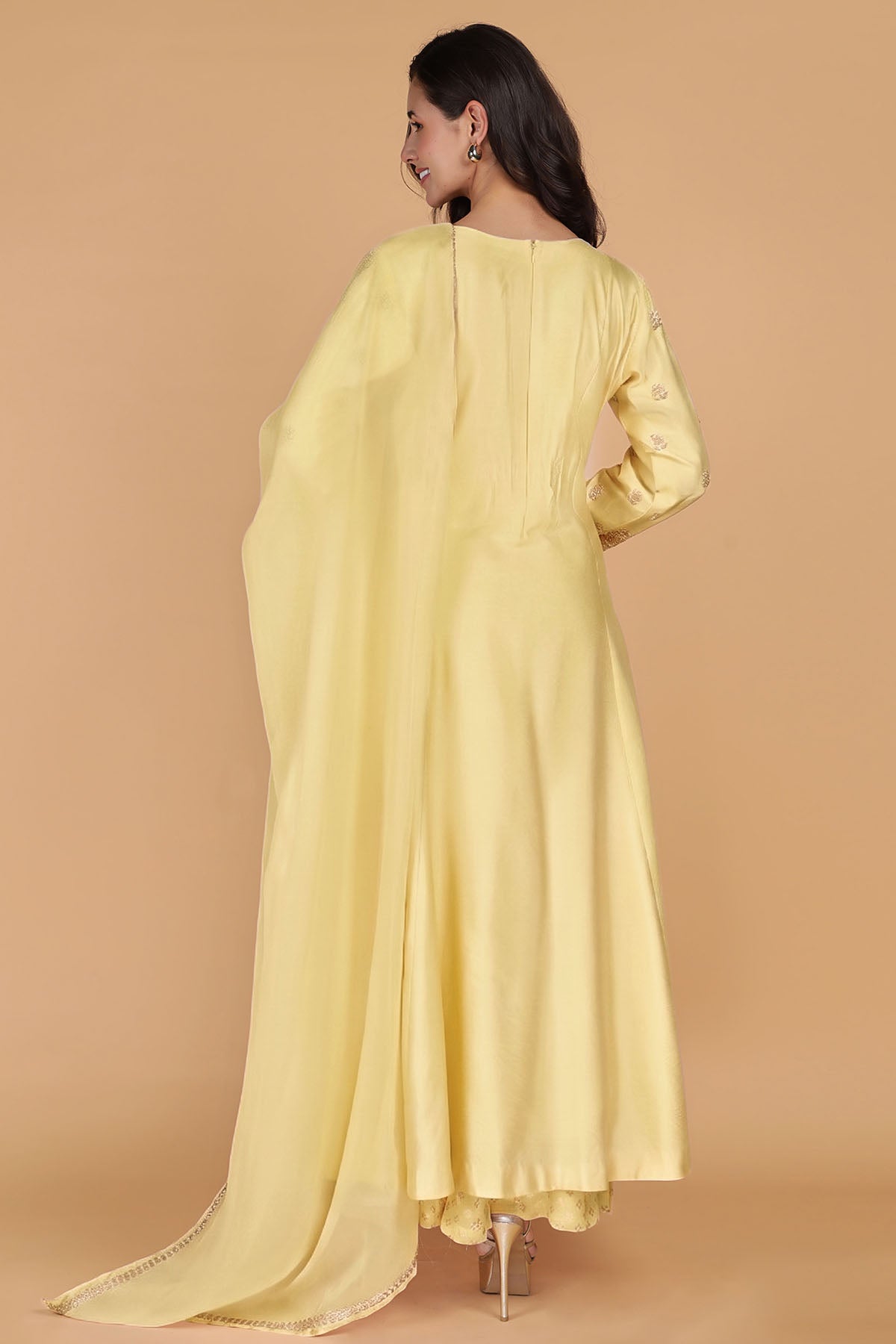 Light Yellow Sequins Kurta Set