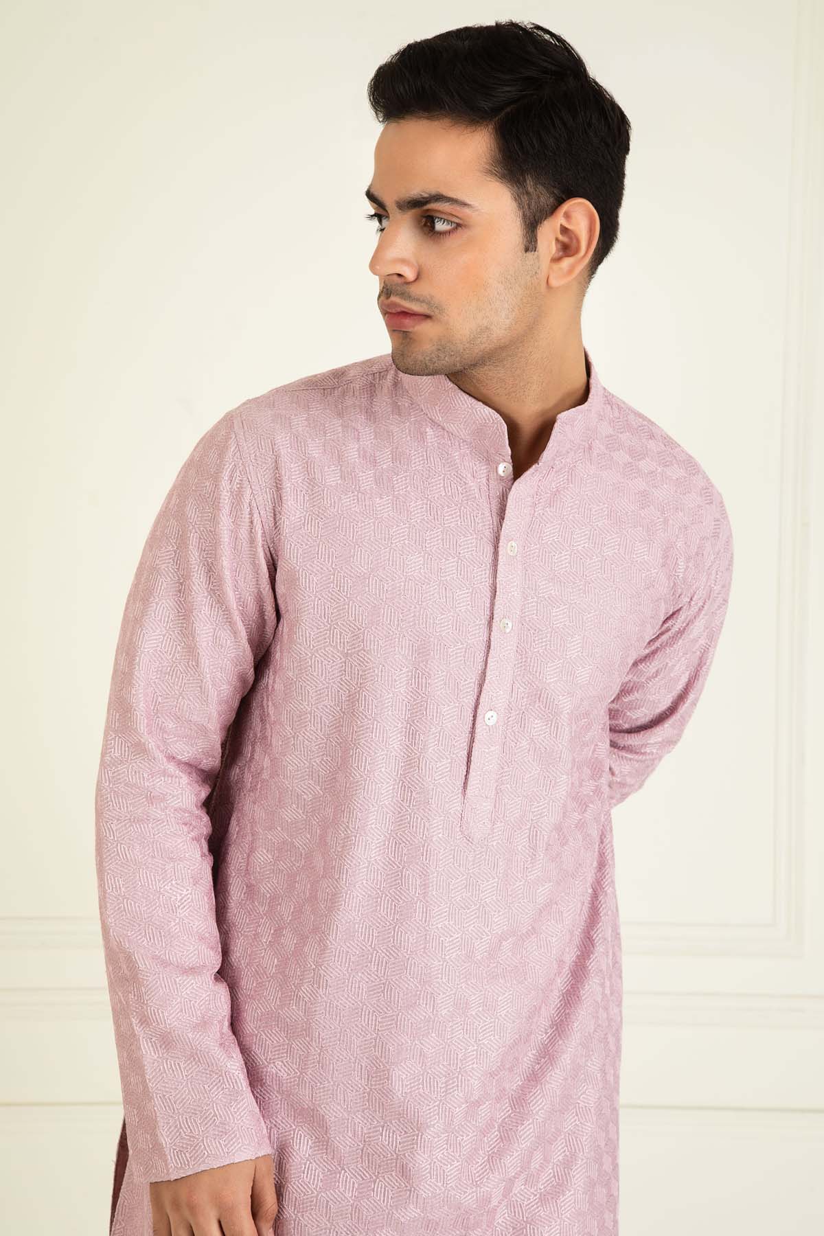 Lilac Embroidered Kurta Set