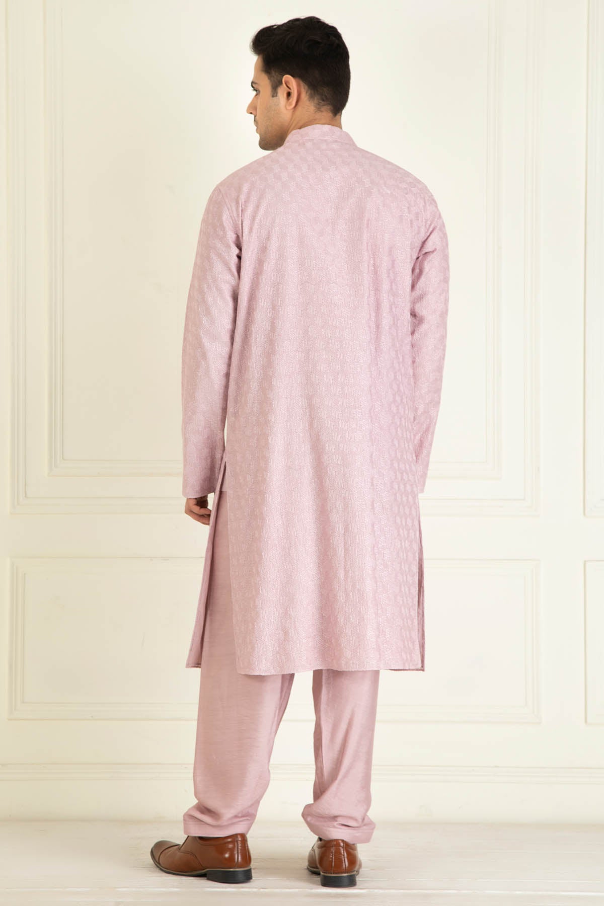 Lilac Embroidered Kurta Set