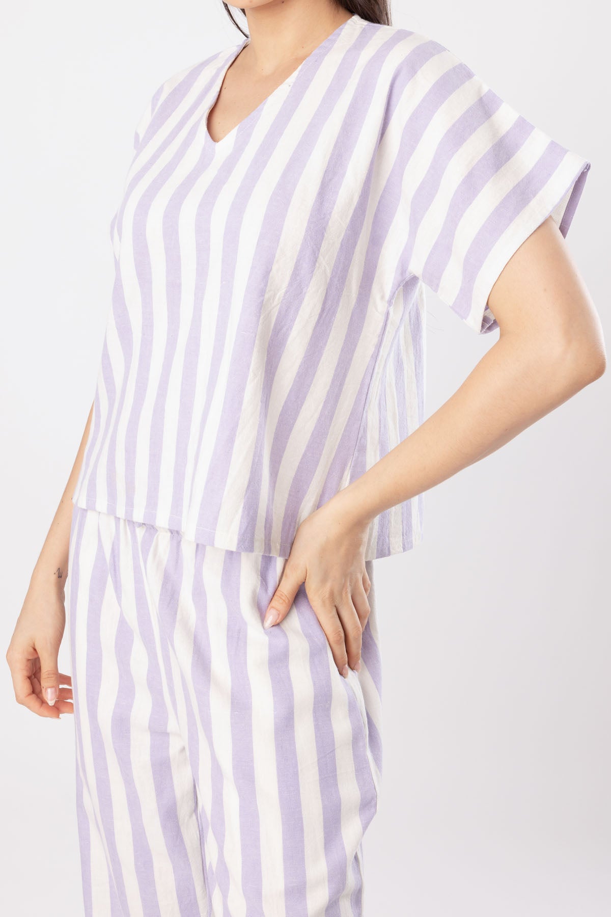 Lilac Linen Top & Pant Set