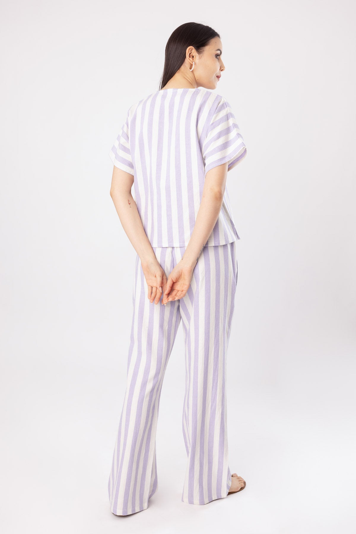 Lilac Linen Top & Pant Set