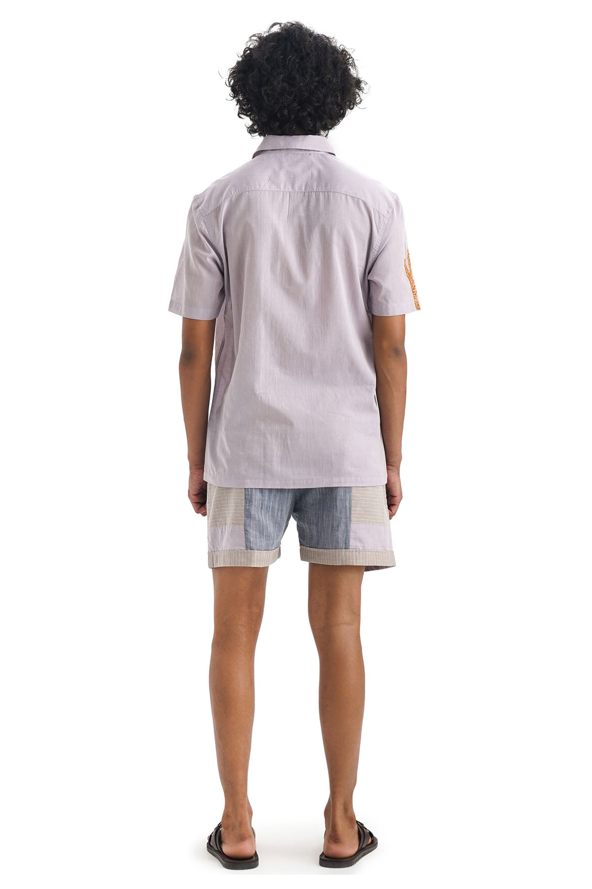 Lilac Cotton Leaf Applique Shirt