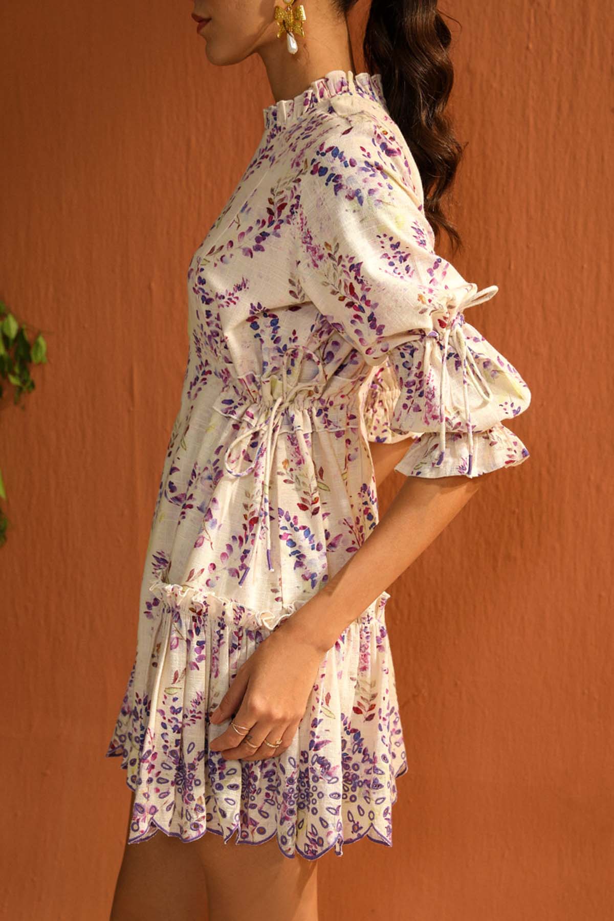 Lilac Digital Print Mini Dress