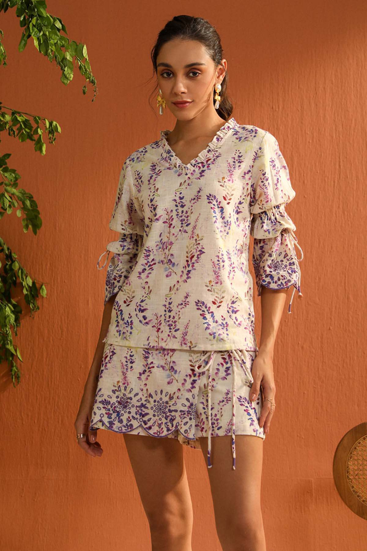 Lilac Digital Print Mini Skort