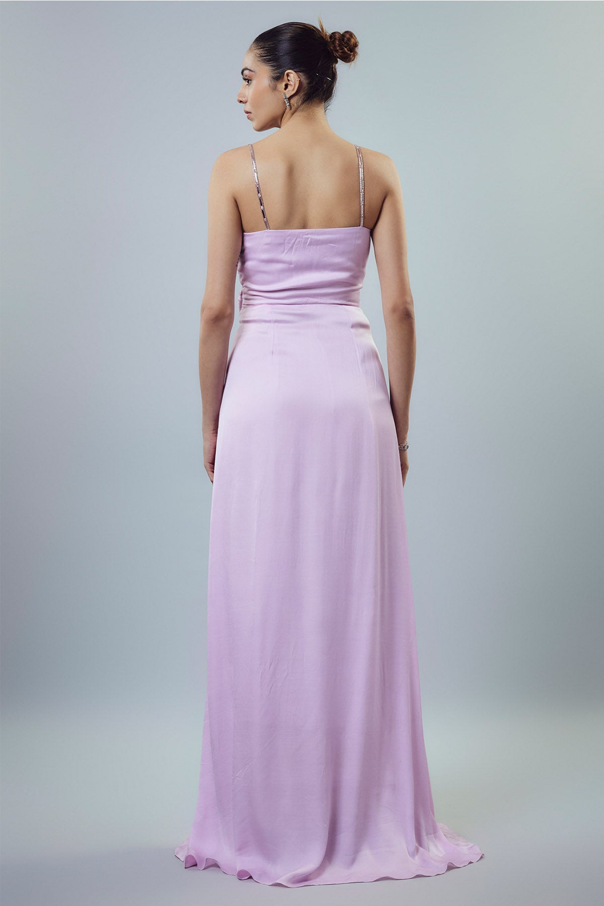 Lilac Embellished Cut-Out Gown