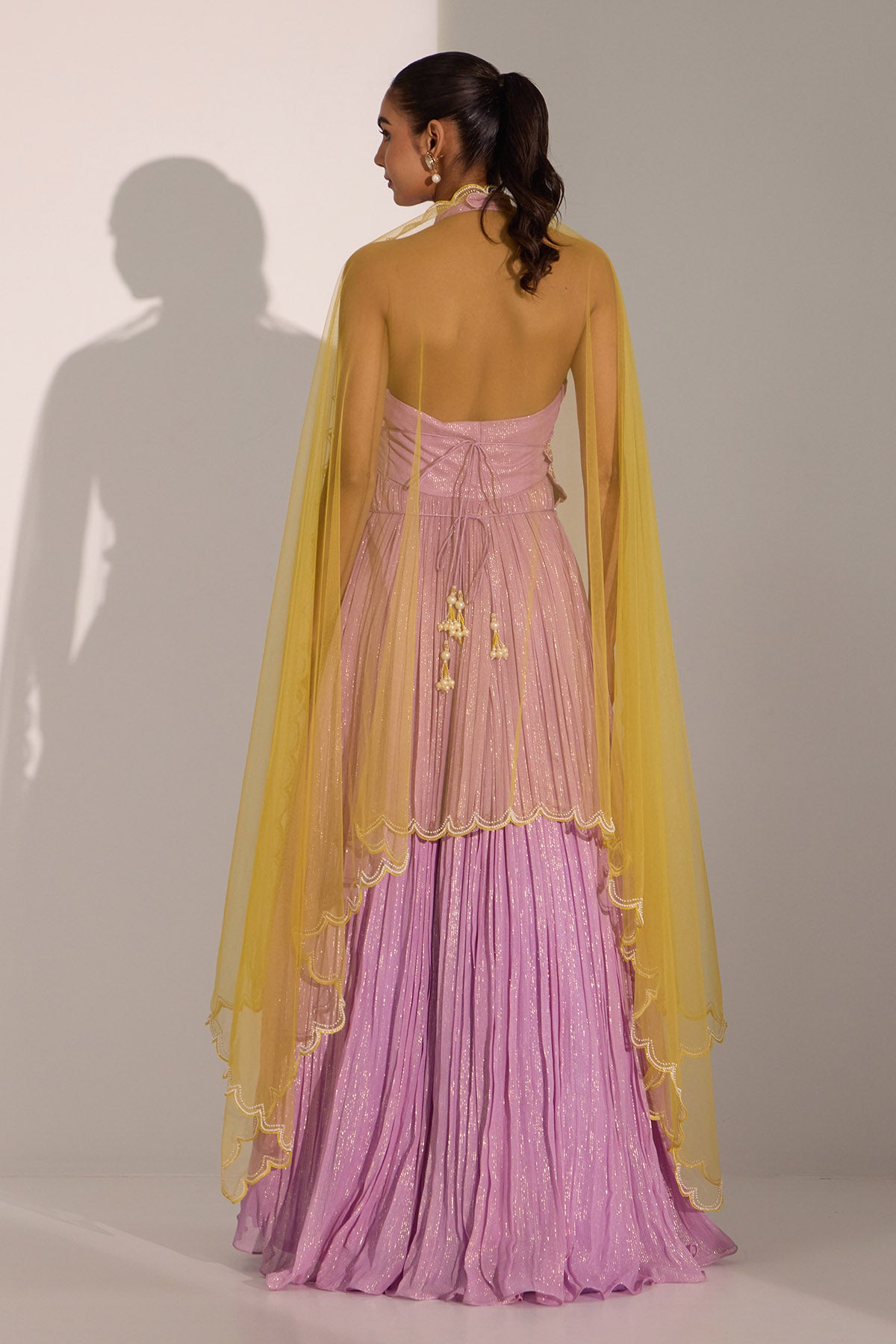 Lilac Embroidered Anarkali Set