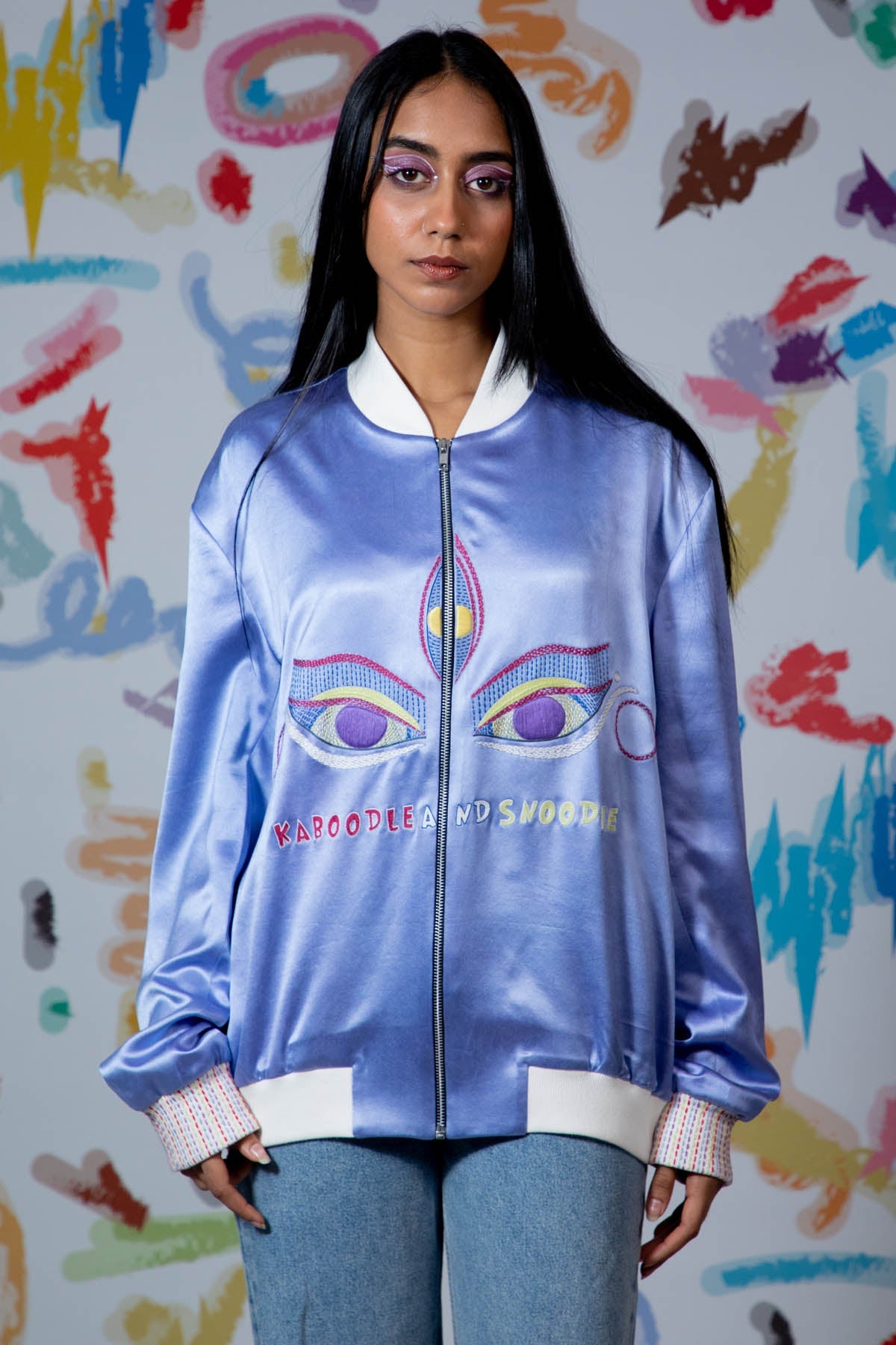 Buy Arya Giri Lilac Embroidered Bomber Jacket