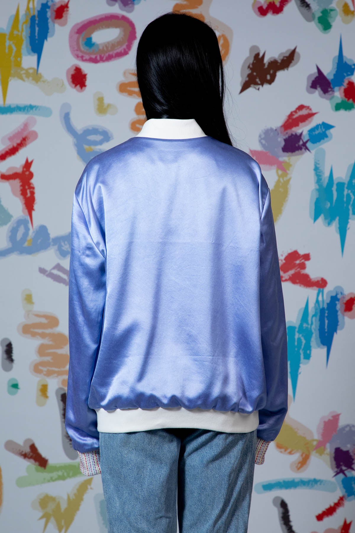 Lilac Embroidered Bomber Jacket