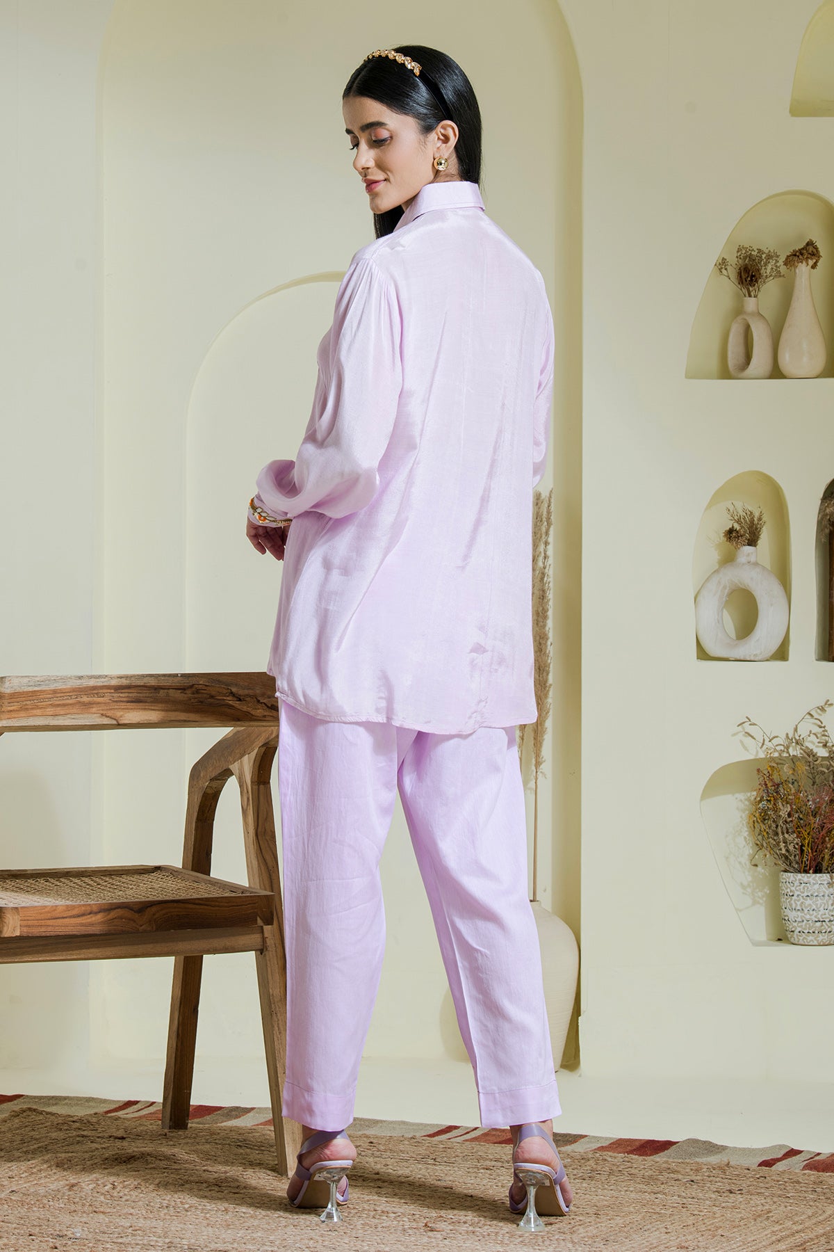 Lilac Embroidered Shirt & Pants
