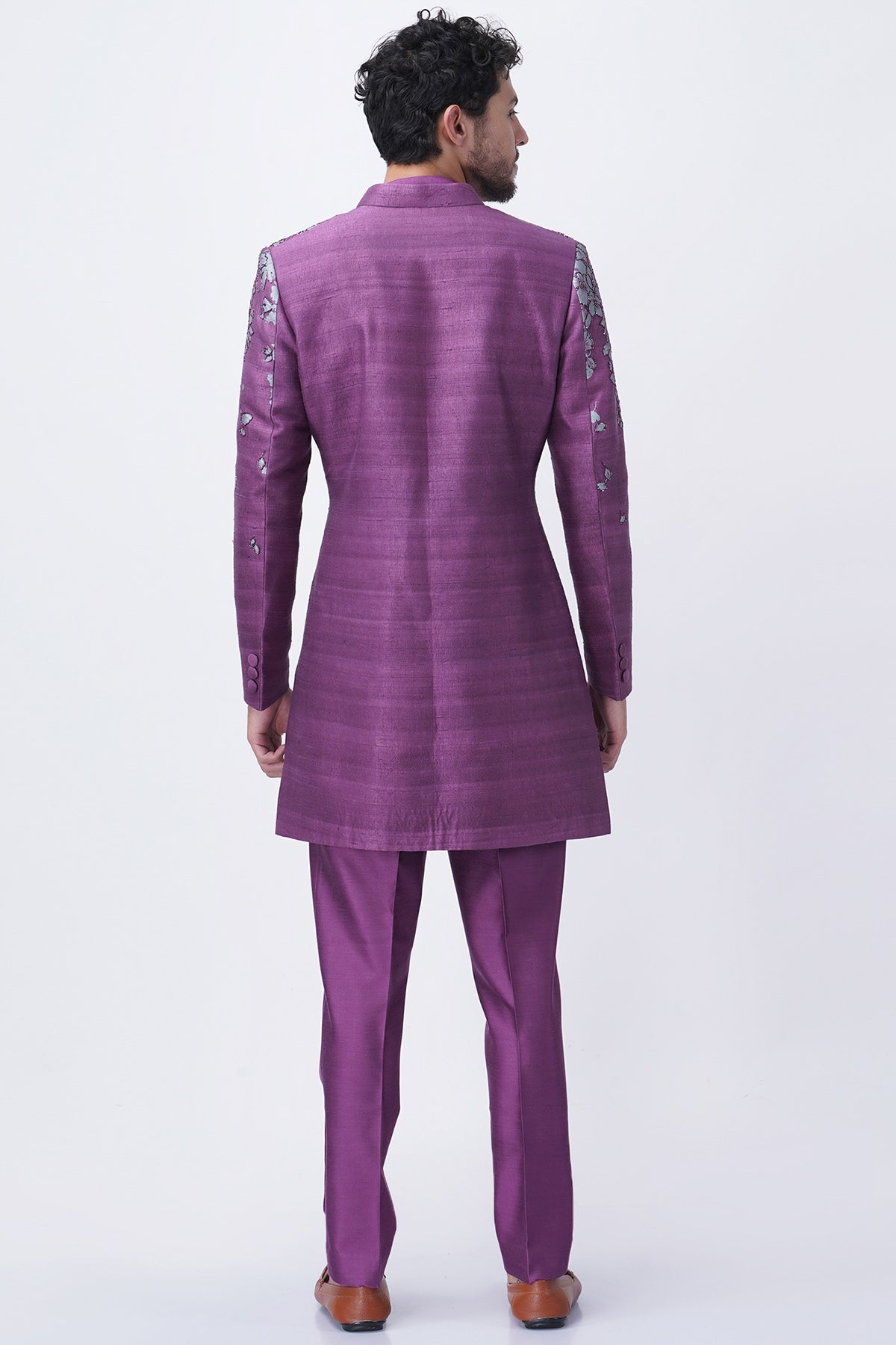 Lilac Floral Printed Jacket Set