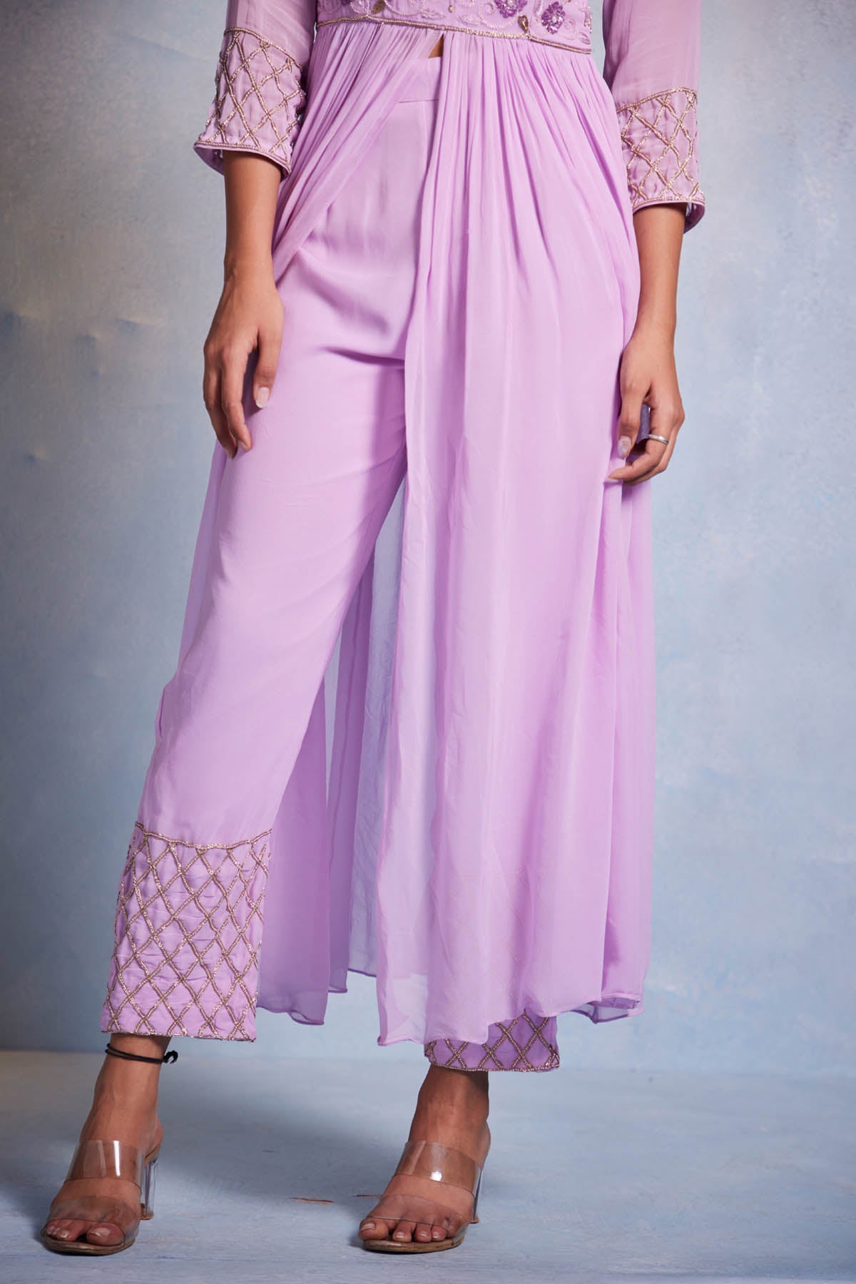 Lilac Georgette Kurta & Pants